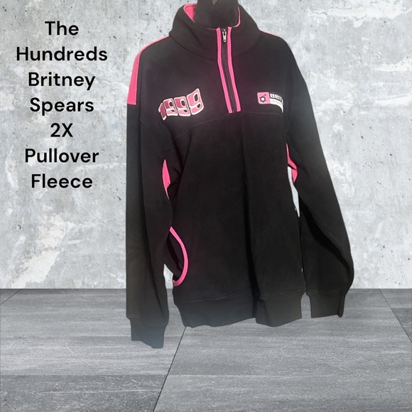 The Hundreds Britney Spears, 2X, Black/Pink Pullover Fleece.NWT @26 - Picture 1 of 12